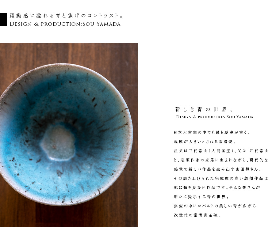 共箱付】青茶碗 (SOY-514) 作家「山田想」