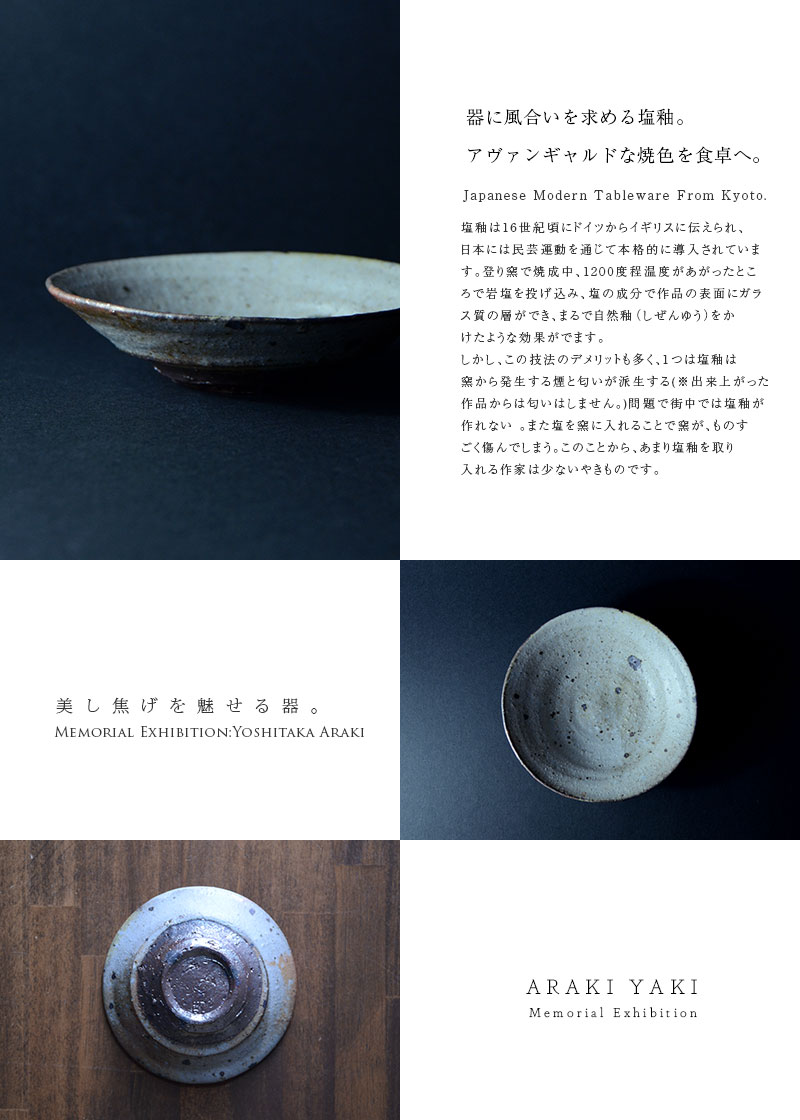 和食器 塩釉四寸五分皿 作家「荒木義隆」